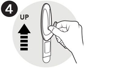 Ein Symbol, das zeigt, wie man den Command™ Haken nach oben von der Trägerplatte schiebt
