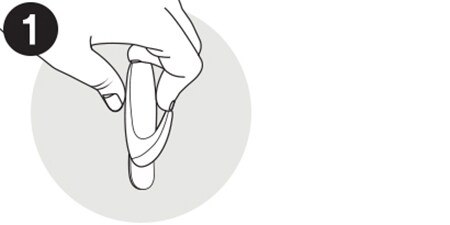 Ein Symbol, das zeigt, wie man den Command™ Haken behutsam in Position hält
