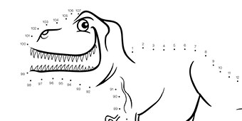 Dinosaurier - male nach Zahlen
