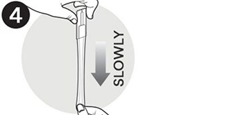 Ein Symbol, das zeigt, dass Command™ Strips langsam abgezogen werden müssen
