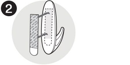 Ein Symbol, das zeigt, wie man die Command™ Strips trennt und die rote Folie entfernt
