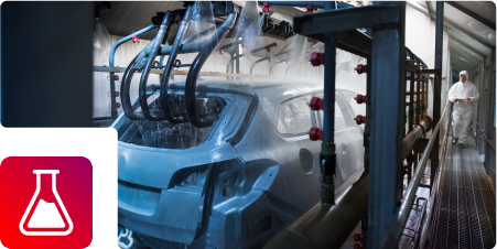 Intensiver Reinigungszyklus in der Automobilfabrik/Automobillinie
